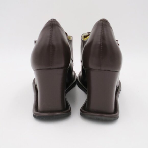 Anthropologie Kaju by A.J. Giraudon Made in Brazil Brown Leather Wedge Loafers 9 - Picture 7 of 15